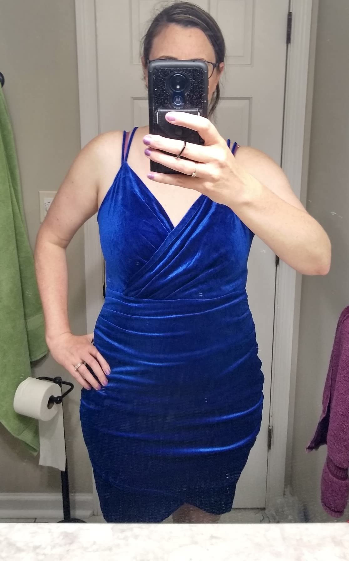 GRACE KARIN Women's Sexy Spaghetti Straps Cocktail Dresses for Wedding Guest Ruched V-Neck Bodyco... | Amazon (US)