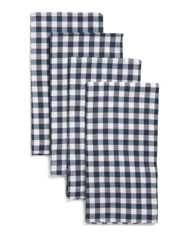 4pk Signature Twill Gingham Napkins | Marshalls