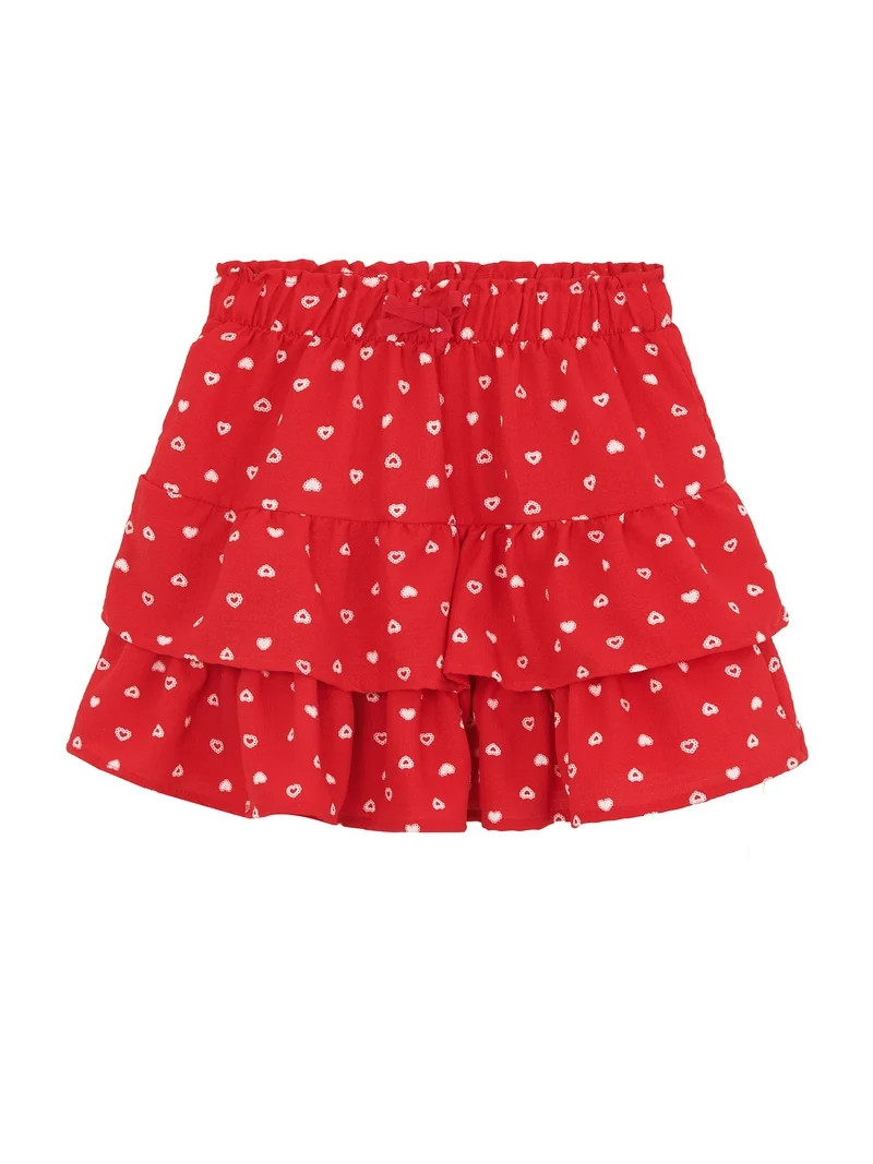 Way to Celebrate Girls' Valentine's Day Tiered Skirt, Sizes 4-18 & Plus | Walmart (US)