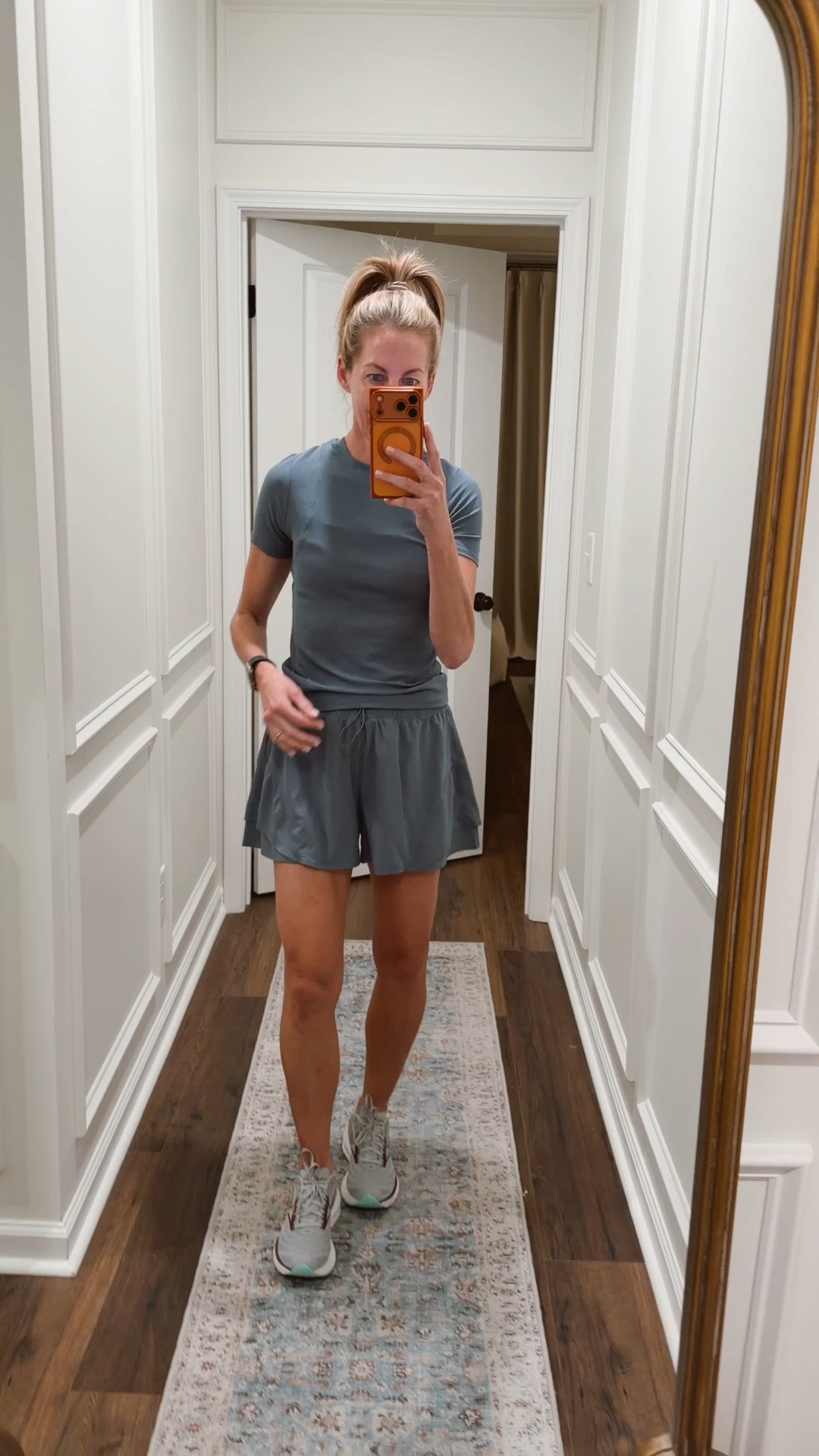The best $15 Running top and $16 running shorts. I have all the colors in these shorts. They are amazing. 

Wearing a small in both could’ve sized down in the shorts