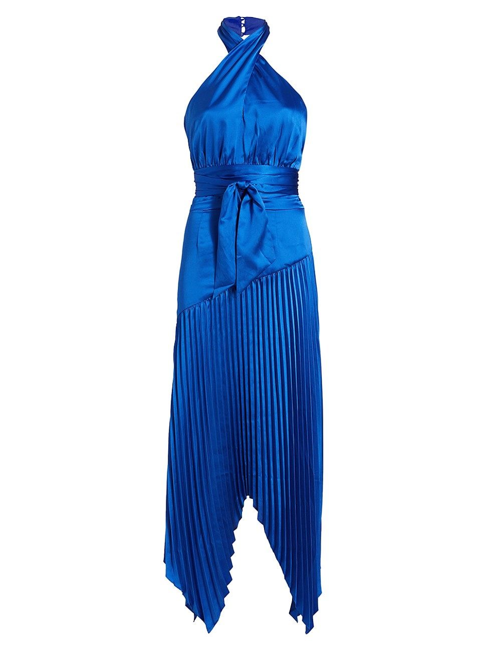 Women's Dixon Satin Halter Dress - Canal Blue - Size 12 | Saks Fifth Avenue