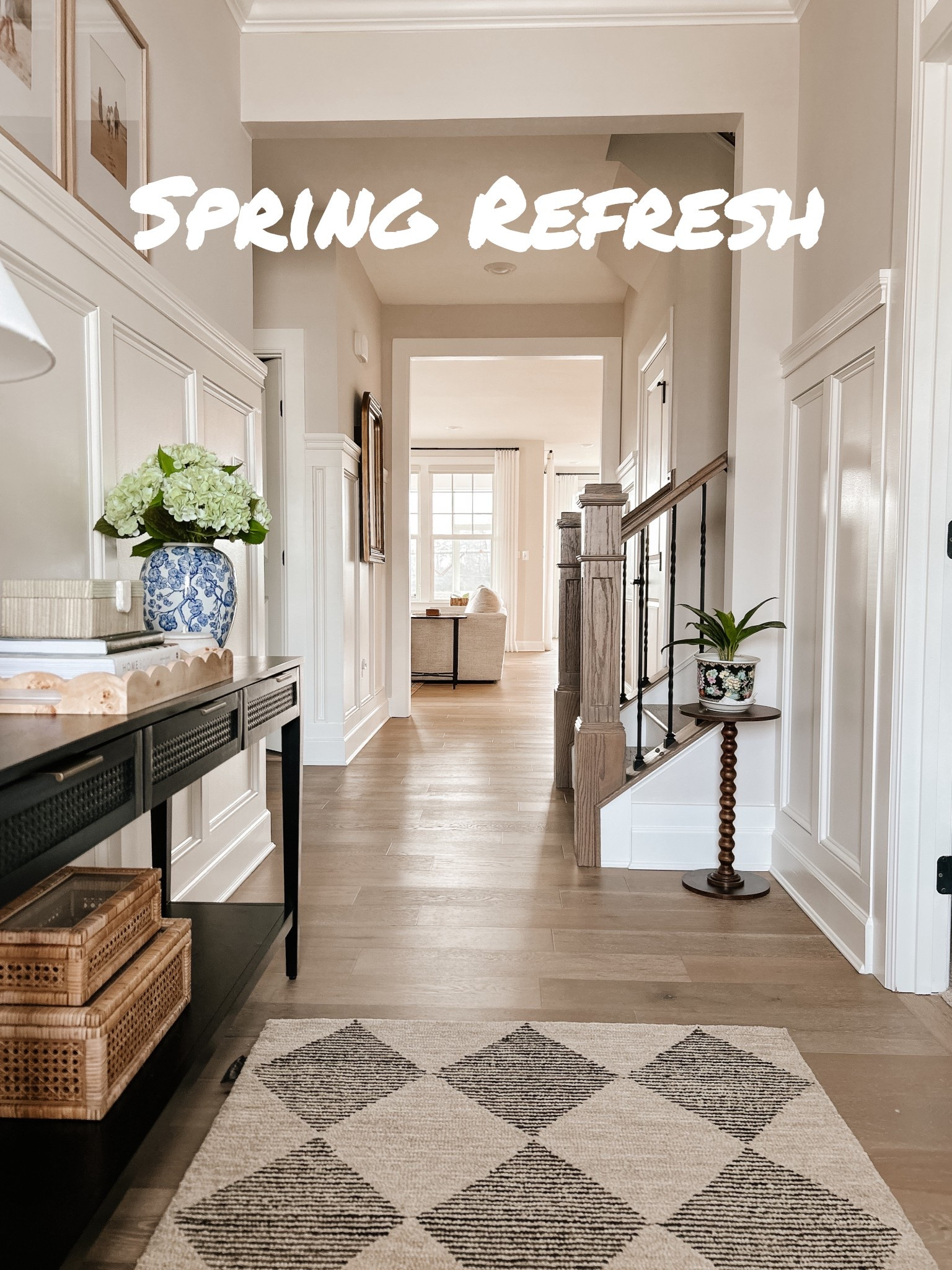 Spring refresh, but make it feel effortless 🌸

I layered in faux florals, a cozy lamp glow, a stack of coffee table books, and the prettiest console + rug combo to bring this entryway to life. It’s that perfect mix of fresh and welcoming without overthinking it.

Everything is from Amazon and linked on my LTK for an easy refresh you can copy 🙌

#amazonhome #springdecor #entrywaystyling #ltkhome #cozyhome