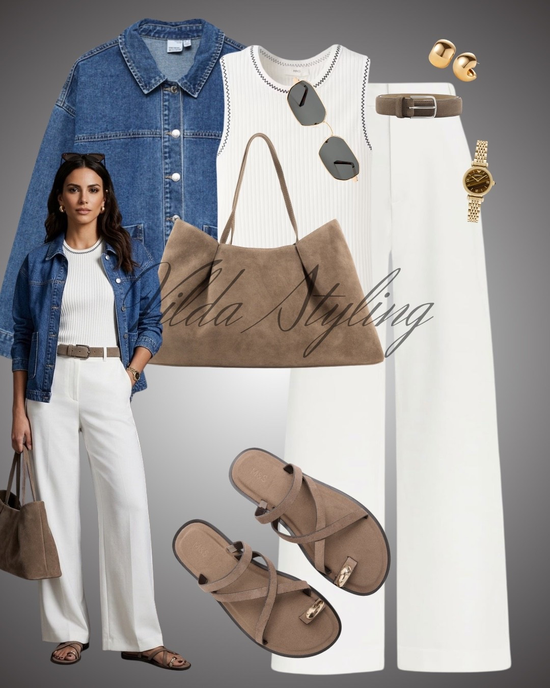 Effortless Chic
The perfect transitional uniform. ✨ Pairing crisp white trousers with a classic denim jacket and taupe suede accessories for that effortlessly put-together look. Every closet needs these staples! ☁️🍂 #ClassicStyle #QuietLuxury #DenimDays #SpringOutfit 

#LTKsummer #LTKspring #LTKstyletip