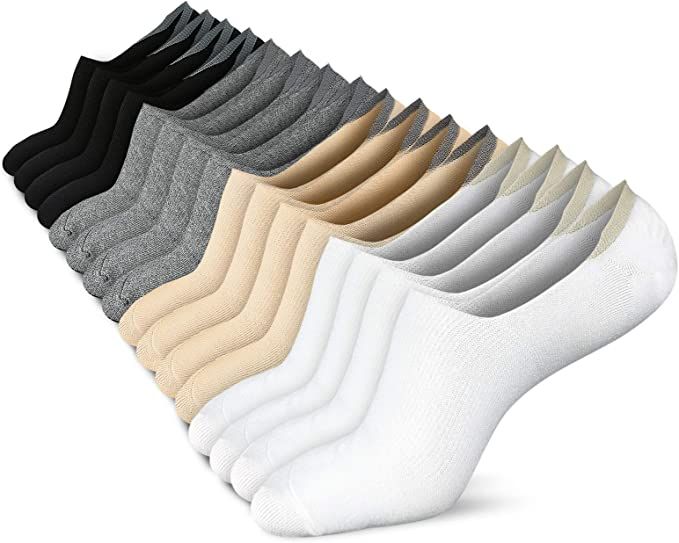 wernies No Show Socks Women Low Socks Non Slip Flat Boat Line 4/8 Pairs | Amazon (US)