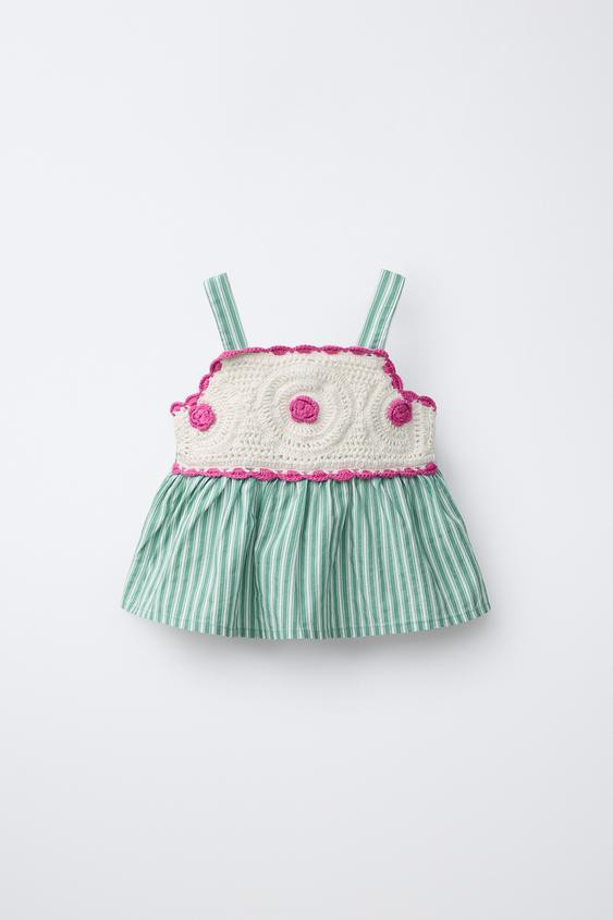 CROCHET KNIT COMBINATION TOP | Zara US