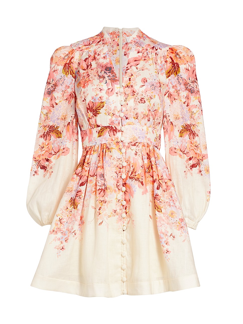 Devi Floral Plunge Mini Shirtdress | Saks Fifth Avenue