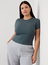 Signature Rib Crop Tee | Athleta