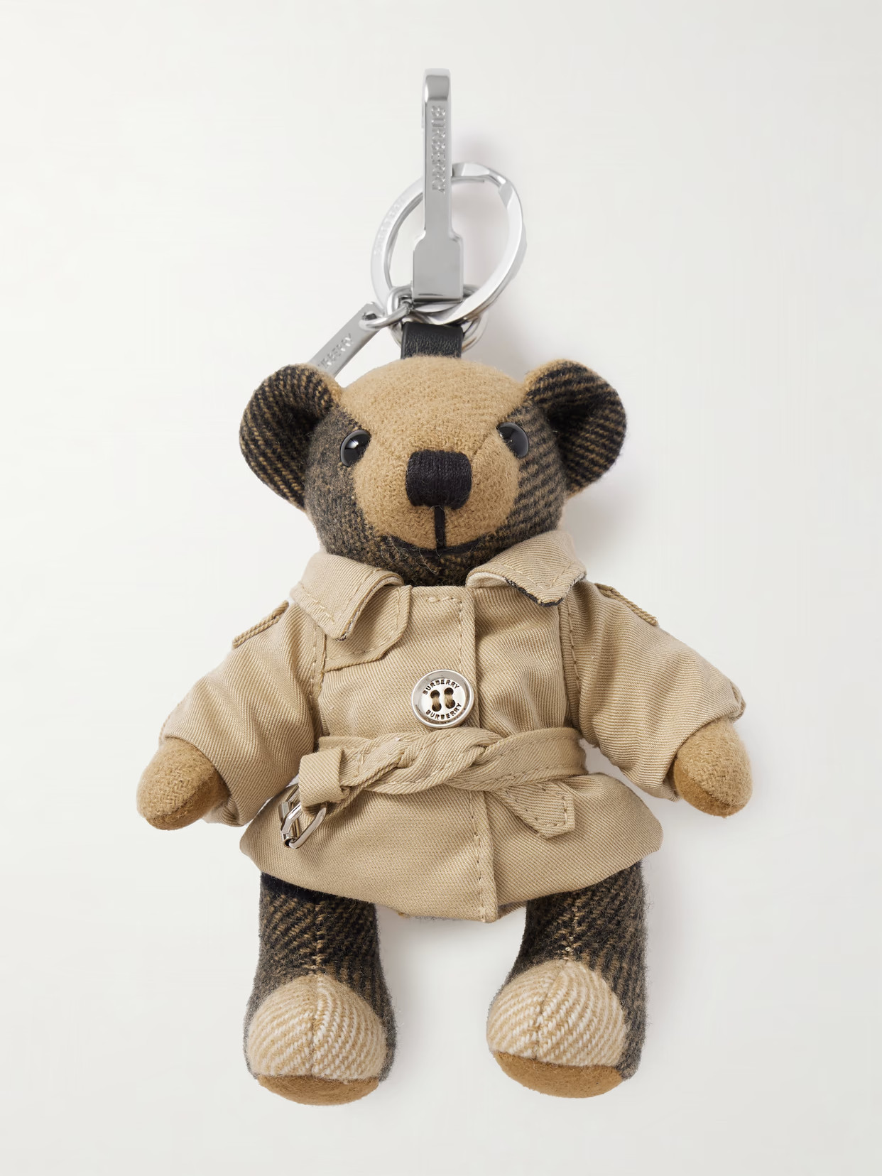Burberry - Silver-tone, Cotton-gabardine And Cashmere Charm - Brown | NET-A-PORTER (US)