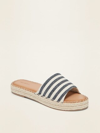 Striped Espadrille Slide Sandals for Women | Old Navy (US)