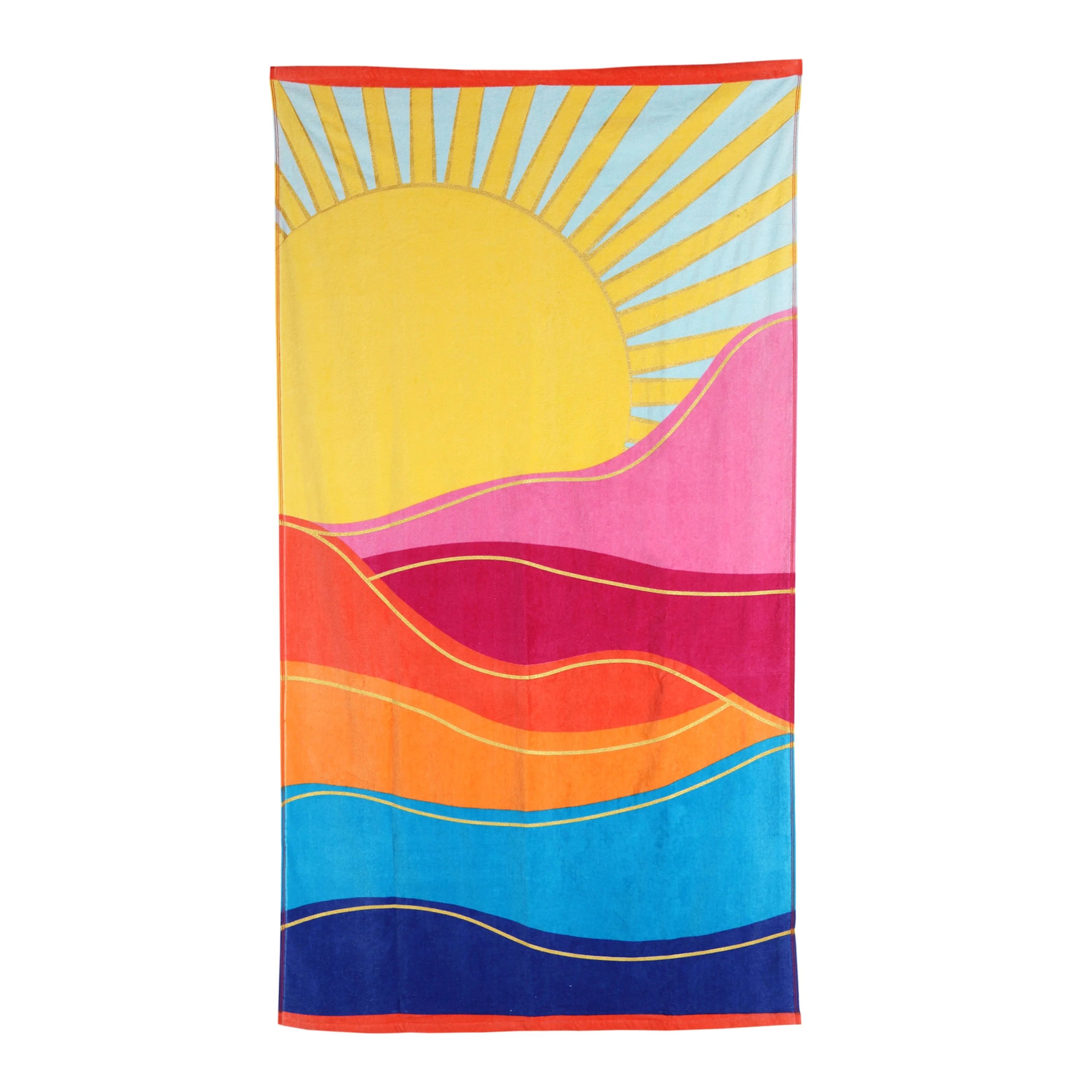 Better Homes & Gardens Oversized Cotton Sunset Beach Towel, 38” x 70" | Walmart (US)