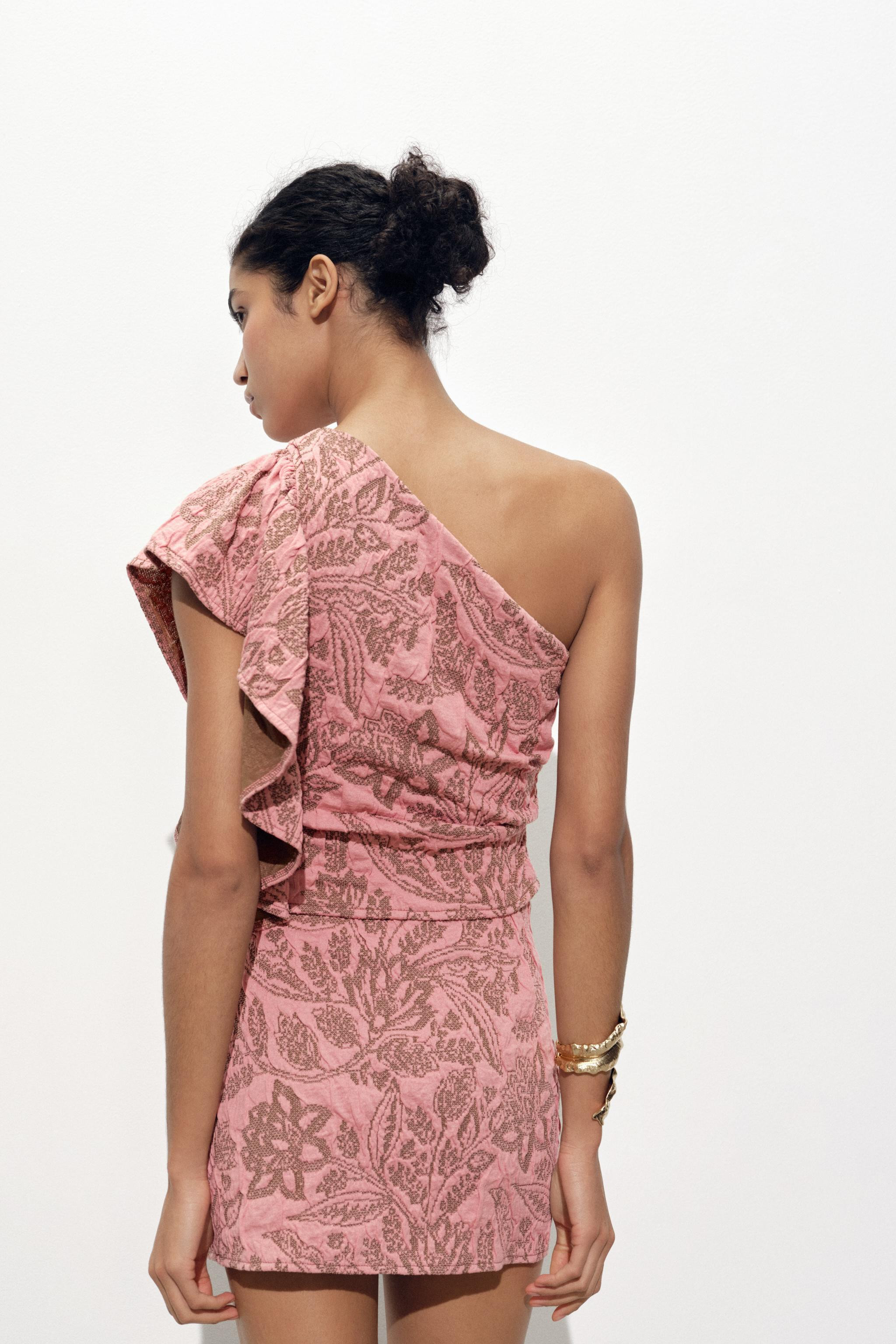 JACQUARD RUFFLE SKIRT | Zara US