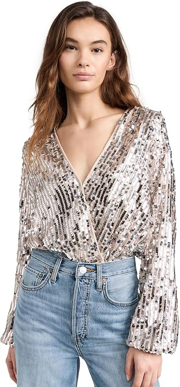 En Saison Women's Amelia Sequin Thong Bodysuit | Amazon (US)