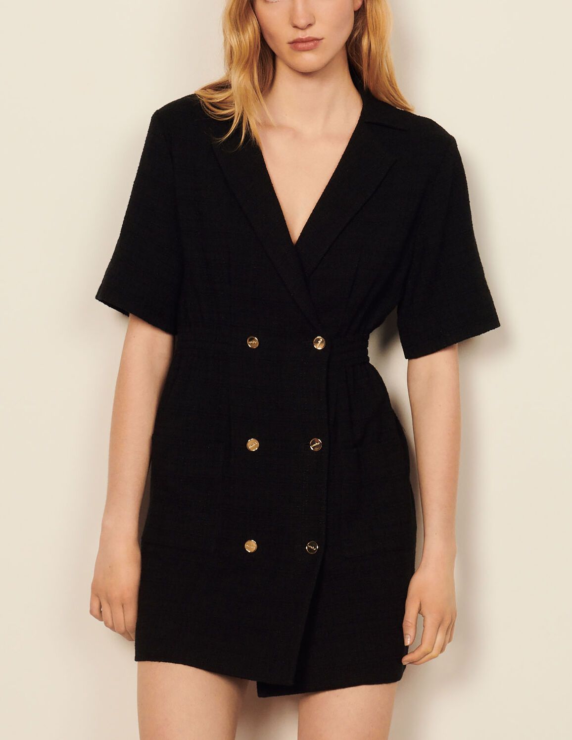 Dress with tailored collar | Sandro Paris (US)