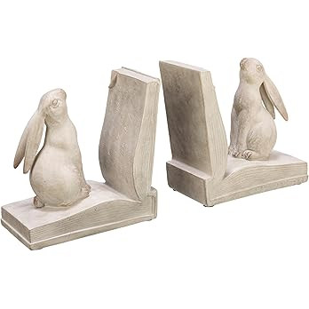 Creative Co-Op Bunny Rabbit, Set of 2, White Finish Bookend | Amazon (US)