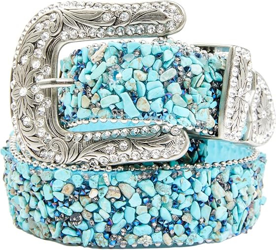 Women's Women'S Mesh Bling Western Belt - 6515-Tq | Amazon (US)