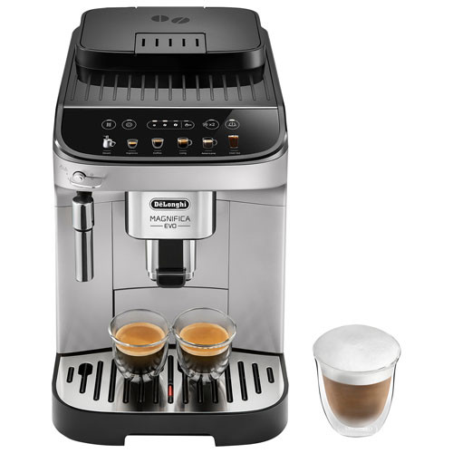 De'Longhi Magnifica Evo Automatic Espresso Machine with Frother & Coffee Grinder - Silver/Black | Best Buy Canada