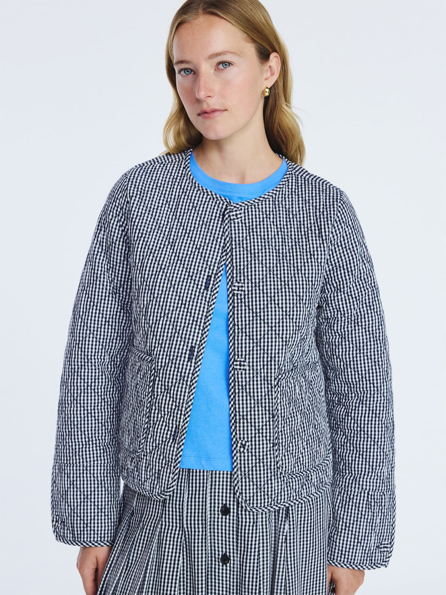 Free Assembly Women's Collarless Cotton Quilted Jacket, Sizes XS-XXL | Walmart (US)