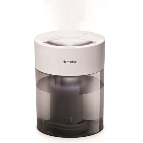 HoMedics Humidifiers for Bedroom, Home, Nursery, Office and Plants. Total Comfort UV-C Ultrasonic Humidifier, Leak Resistant Design, 0.97 Gallon Tank, 35 Hour Run Time, Quiet, Cool Mist, Night Light | Amazon (US)