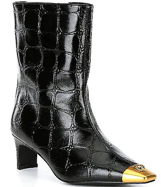 Kurt Geiger London Regent Ankle Crocodile Print Leather Boots - 38.5(8) | Dillard's