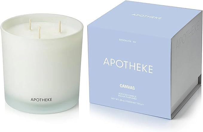 Apotheke 3-Wick Scented Candles for Home, Canvas - 26 oz Soy Wax Jar Candle Gift for Women - Long... | Amazon (US)