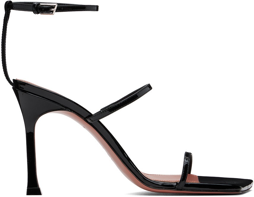 Amina Muaddi Black Maya Heeled Sandals | SSENSE