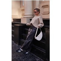 Washed Black Faux Leather Maxi Skirt | PrettyLittleThing US