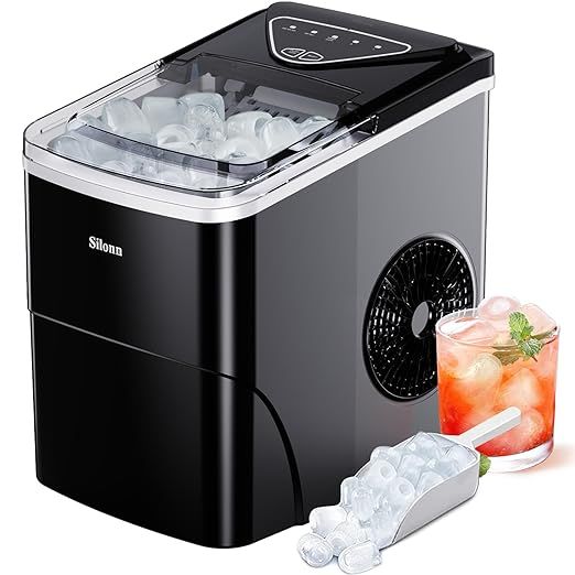 Silonn Ice Maker Countertop, 9 Cubes Ready in 6 Mins, 26lbs in 24Hrs, Self-Cleaning Ice Machine w... | Amazon (US)