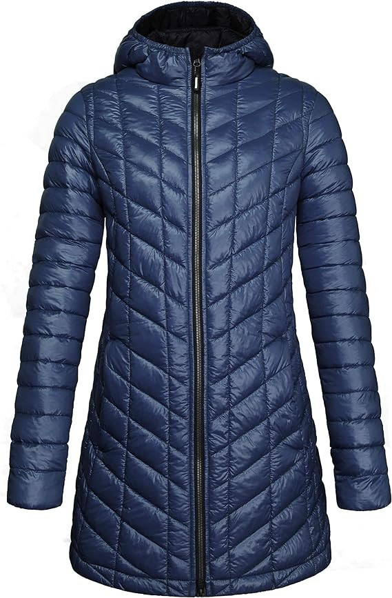 Outdoor Ventures Women's Maryan Hooded Ultra Lightweight Warm Thermolite Long Puffer Coat | Amazon (US)