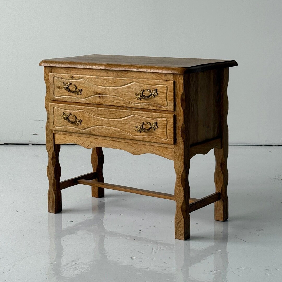 Kjaernulf Style Carved Oak Side Chest - Etsy | Etsy (US)