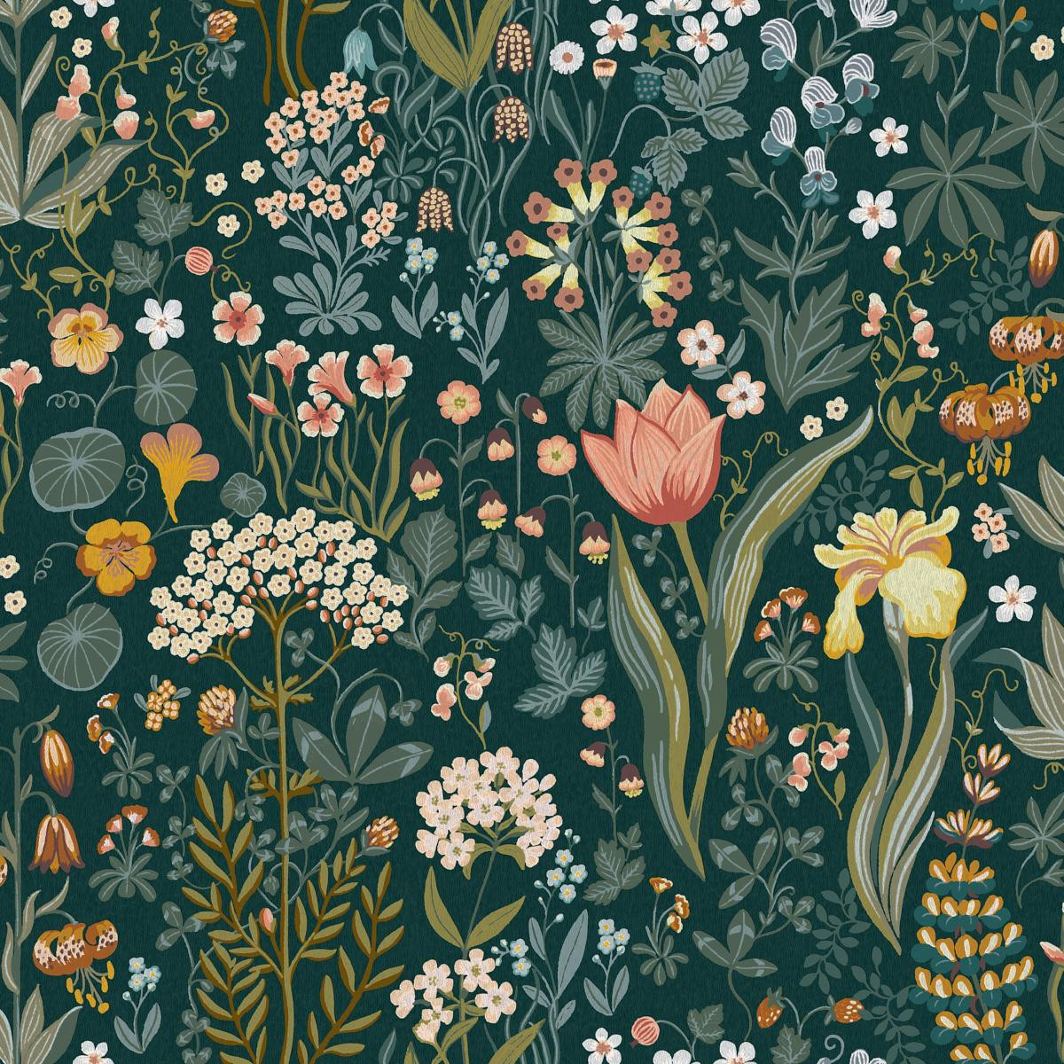 Schumacher Blomsterhav Spruce Wallpaper | DecoratorsBest