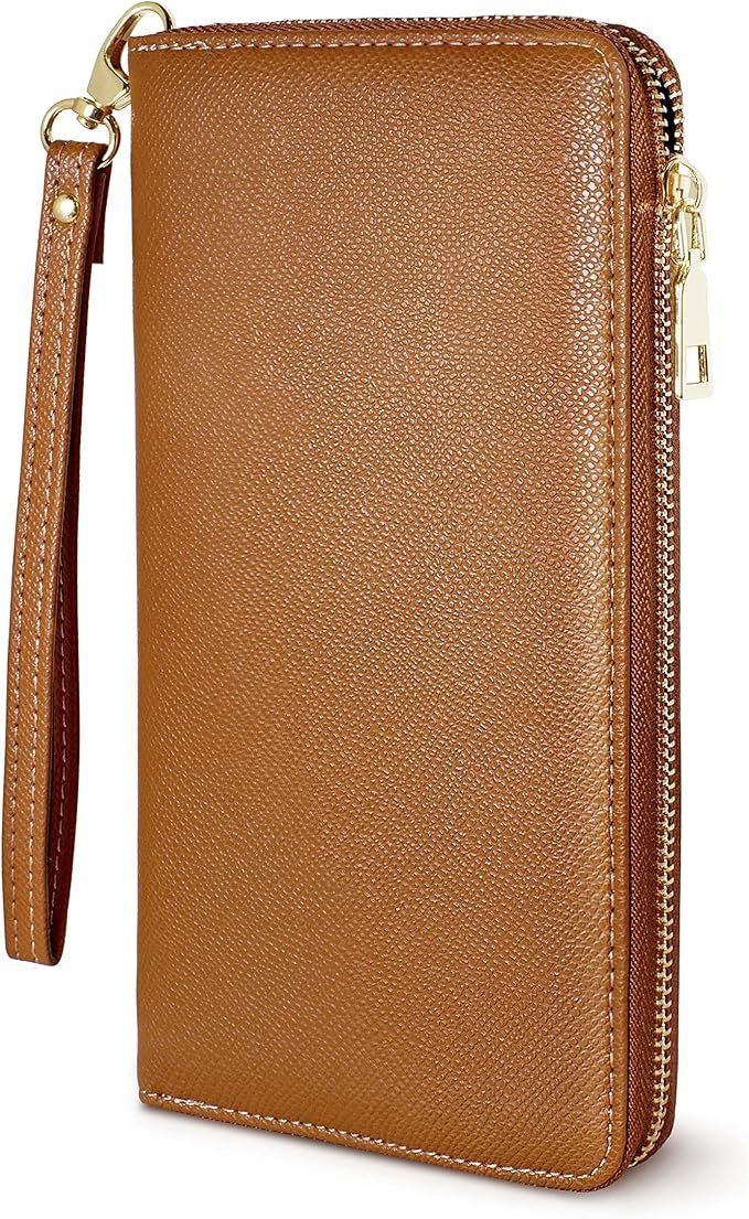 Yarnic Brown Women's Wallet Wristlet Band Wallet Credit Card Wallet Holder Money Pockets Women Cl... | Amazon (US)