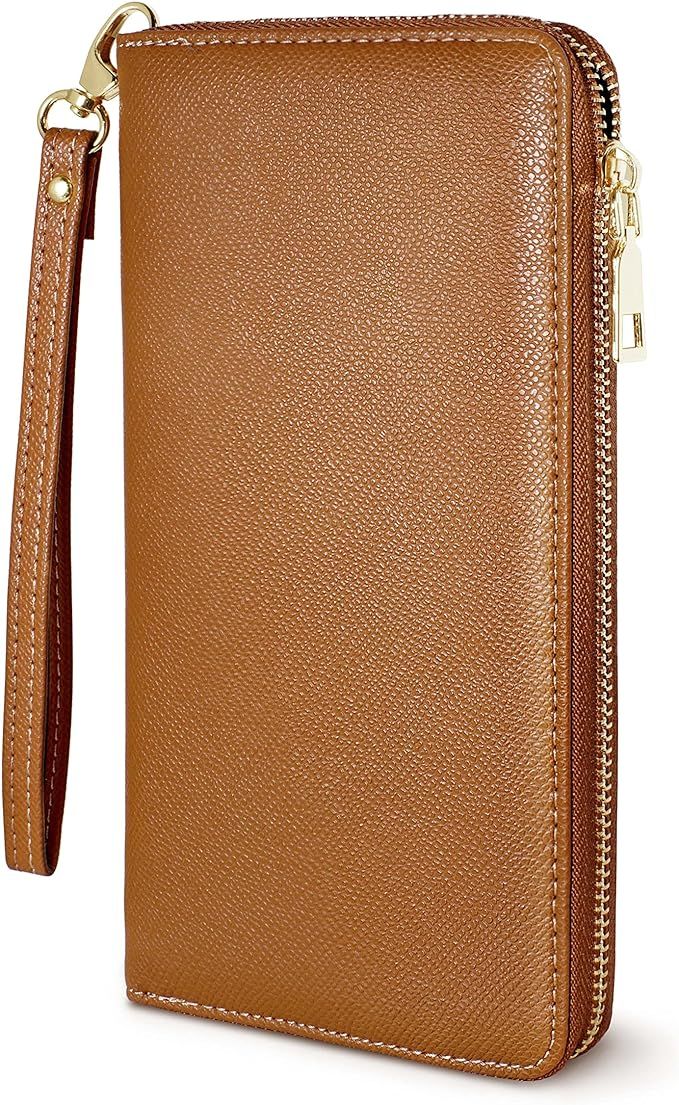 Yarnic Brown Women's Wallet Wristlet Band Wallet Credit Card Wallet Holder Money Pockets Women Cl... | Amazon (US)