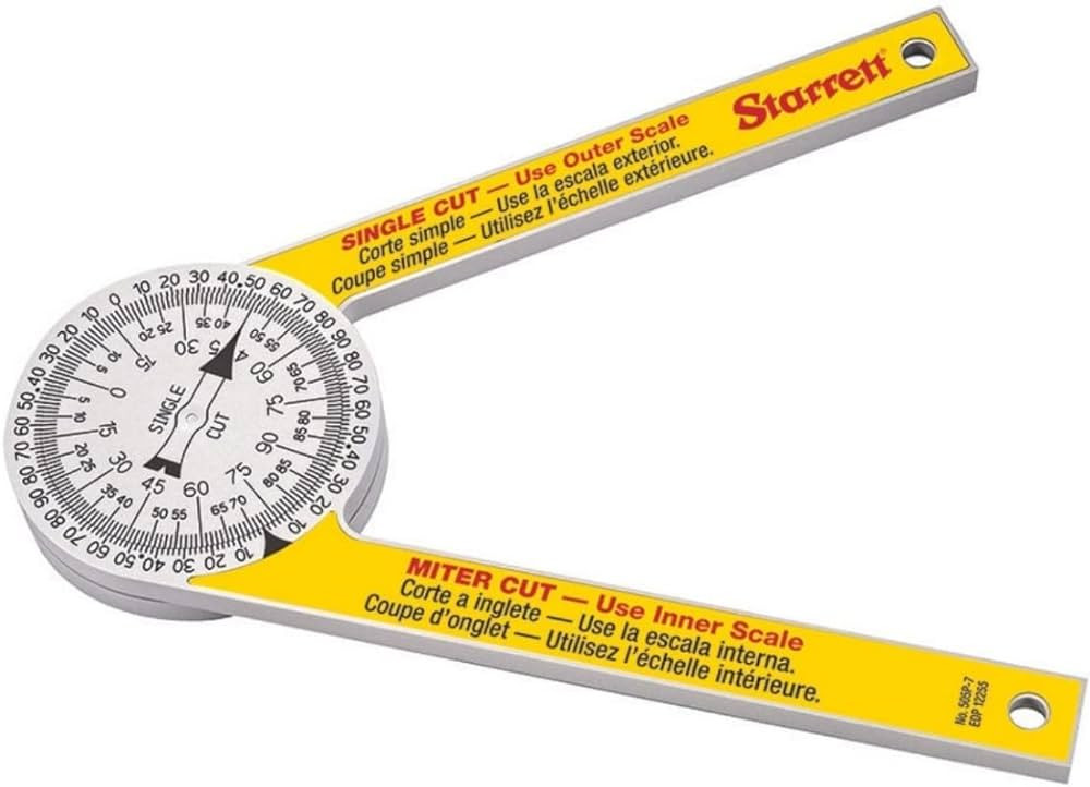 Starrett Plastic Miter Protractor Angle Finder with Two Laser Engraved Scales - Ideal for Carpent... | Amazon (US)