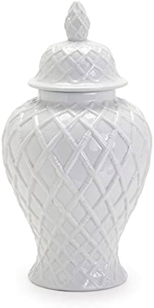 Two's Company Faux Bamboo Fretwork Decorative Temple Jar - Ceramic | Amazon (US)