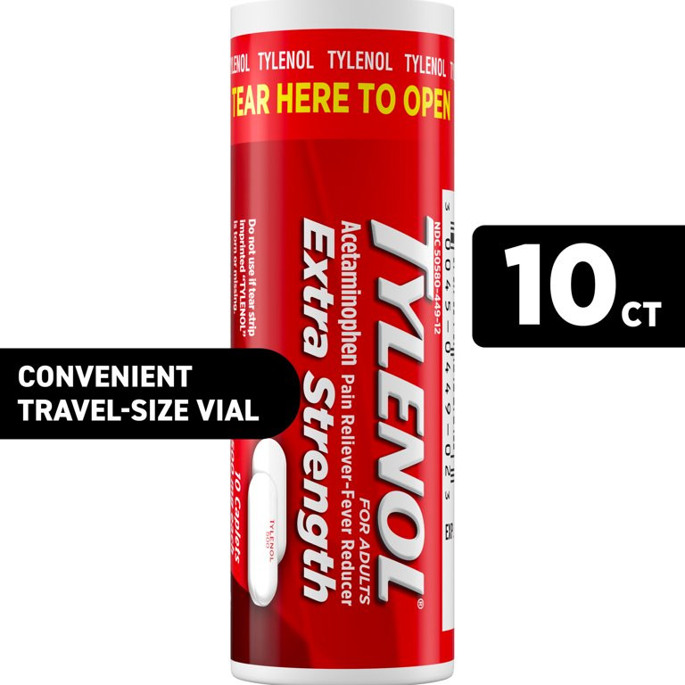 Tylenol Extra Strength Caplets with Acetaminophen, Travel Size, 10 Ct | Walmart (US)