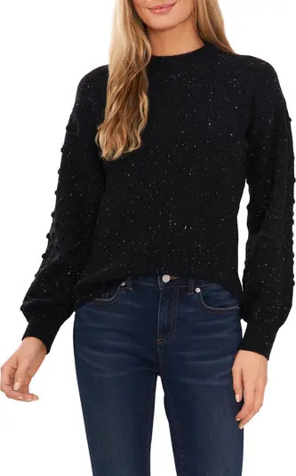 CeCe Bobble Sleeve Cotton Blend Sweater | Nordstrom | Nordstrom