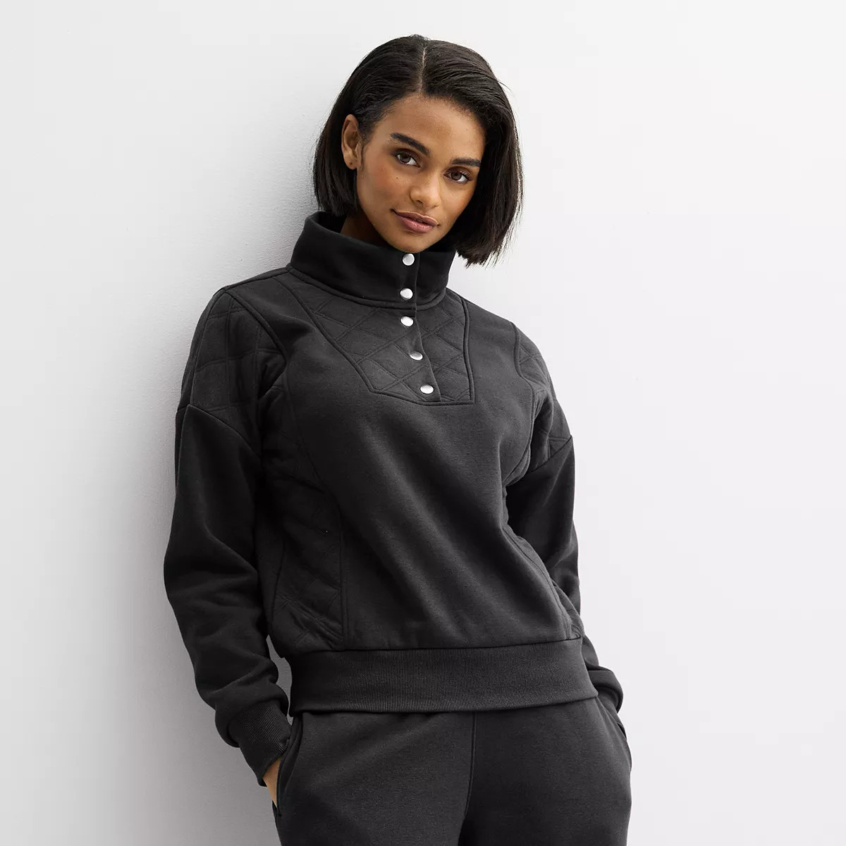 Women's Sonoma Goods For Life® Quilted Fleece Sweatshirt | Kohl's