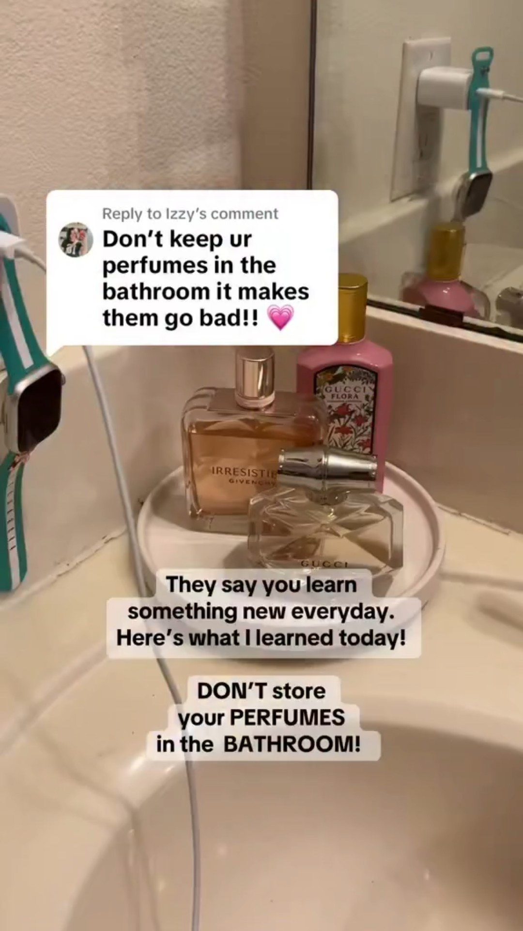 Don’t store your perfumes in your bathroom‼️I repeat‼️♾️#perfumes #perfumelovers #lifehacks