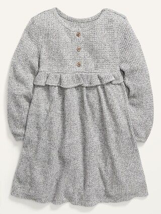 Long-Sleeve Thermal Henley Dress for Toddler Girls | Old Navy (US)