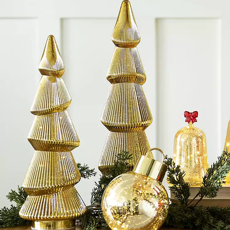 LED Gold Antique Glass Tree Figurine, 22 in. | Kirklands