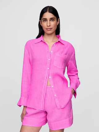 100% Linen Oversized Shirt | Gap (US)