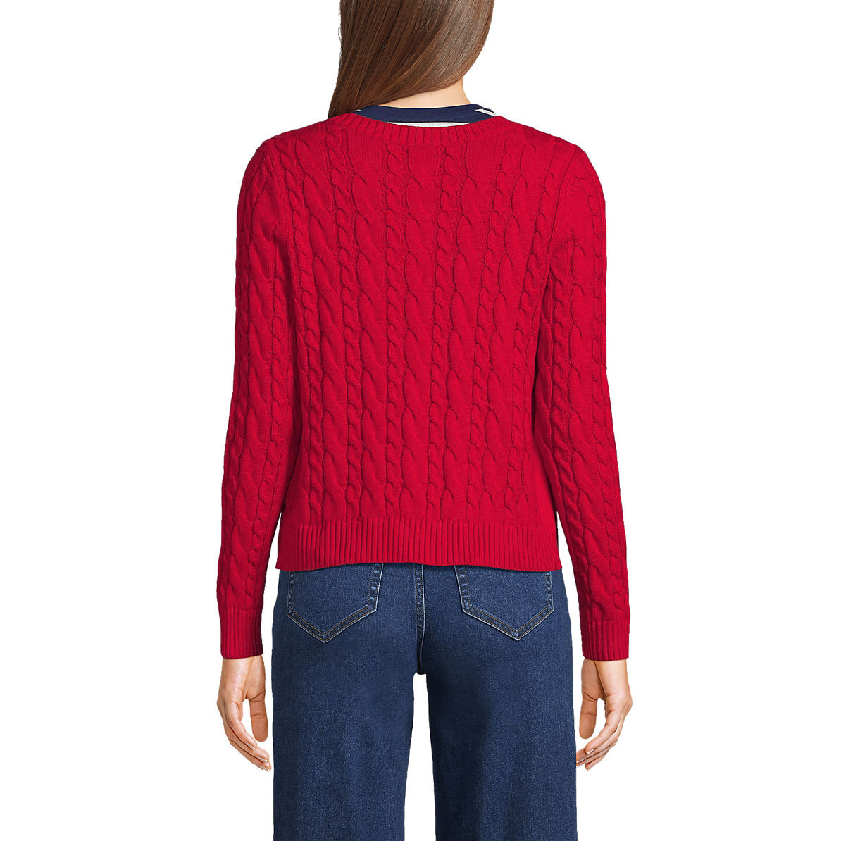 Women's Cotton Drifter Cable Cardigan Sweater | Lands' End (US)
