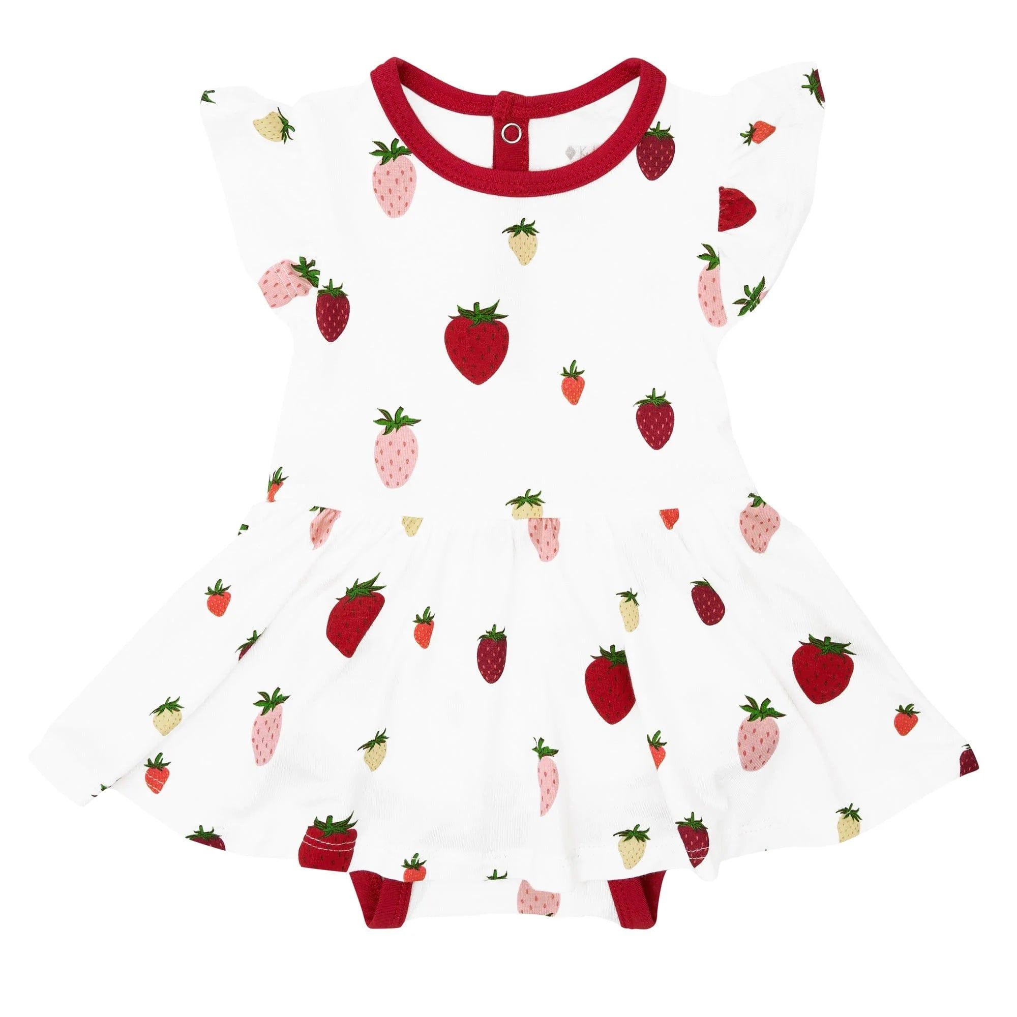 Twirl Bodysuit Dress in Strawberry | Kyte BABY
