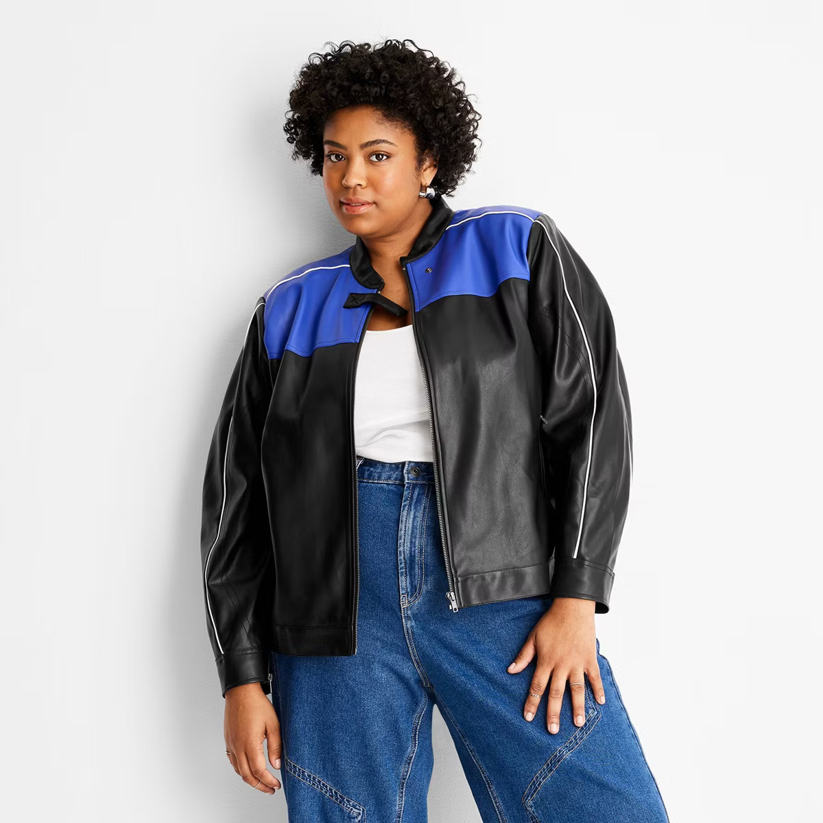 Women's Long Sleeve Faux Leather Jacket - Future Collective™ with Reese Blutstein Black | Target