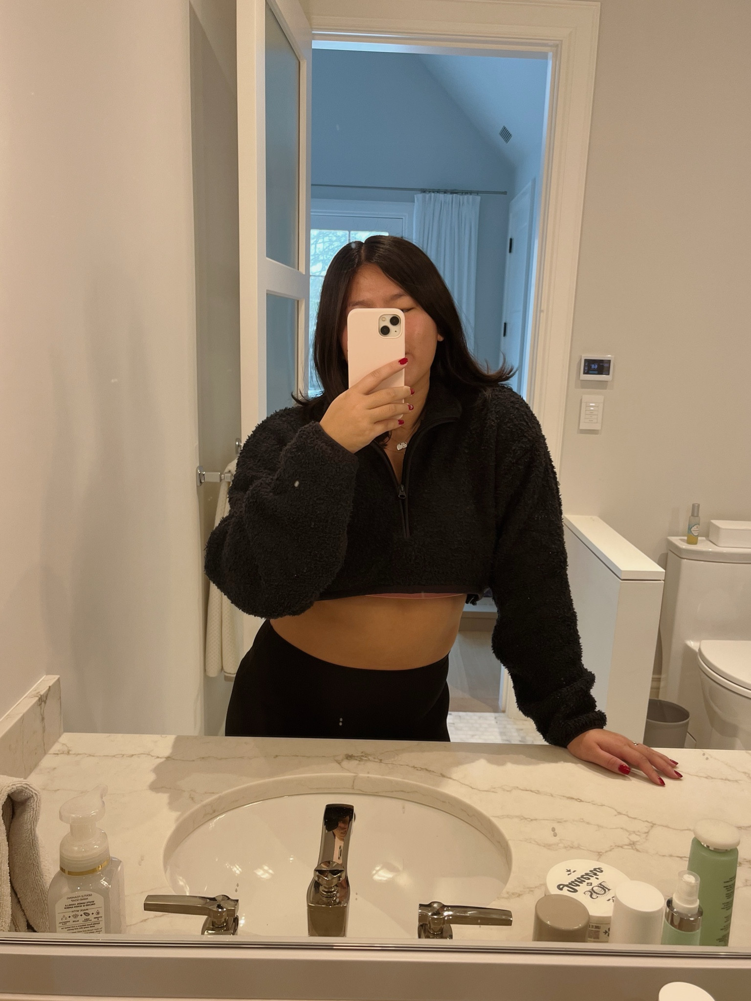 Soft as a teddy bear 🫶🏼🧸

Wearing a size S/M in the Skims top

#LTKActive #LTKSeasonal #LTKStyleTip