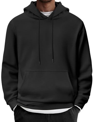 COOFANDY Mens Fashion Hoodies Pullover Drawstring Hooded Long Sleeve Sweatshirt with Pocket Black | Amazon (US)
