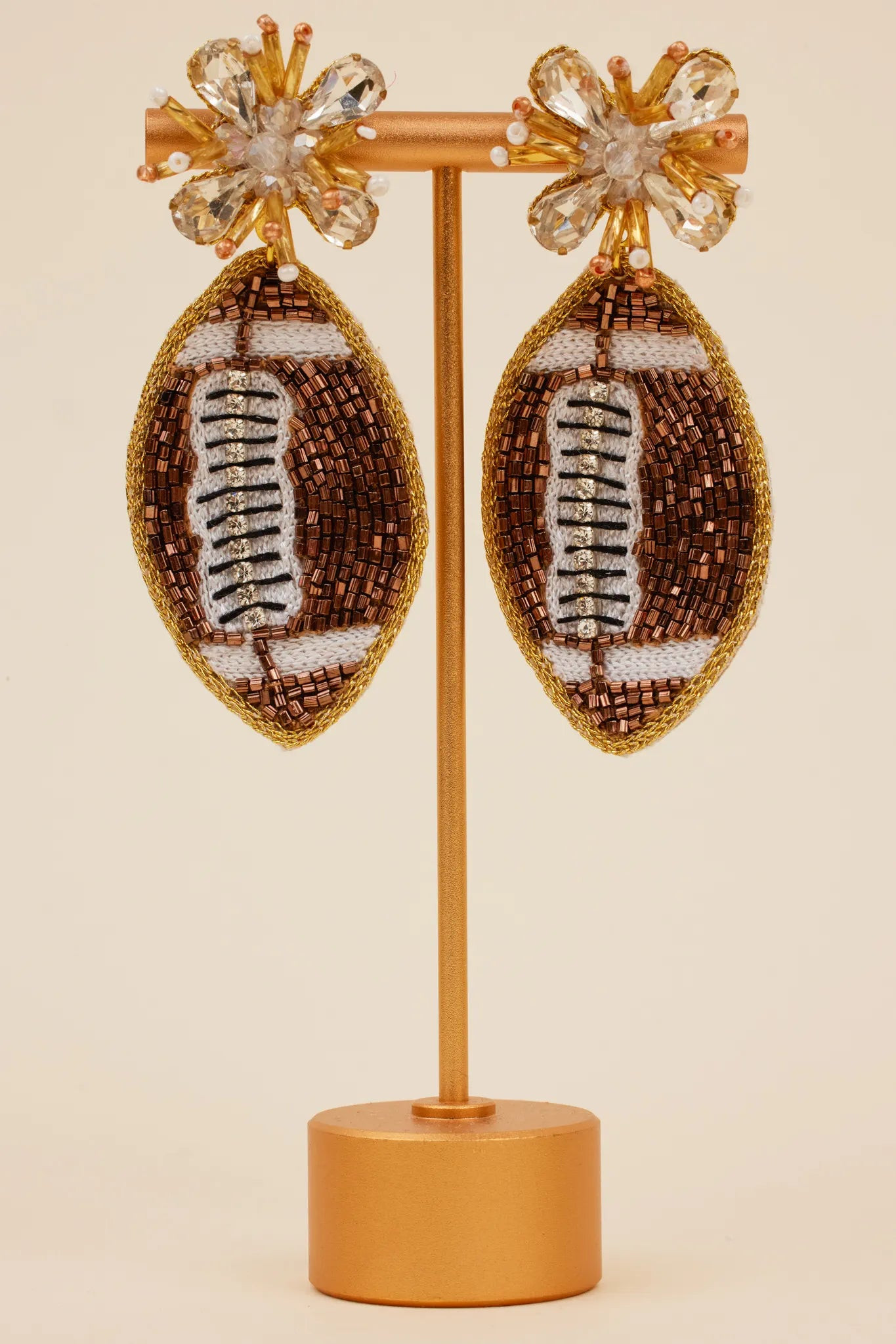 Beaded Football Earrings | Avara