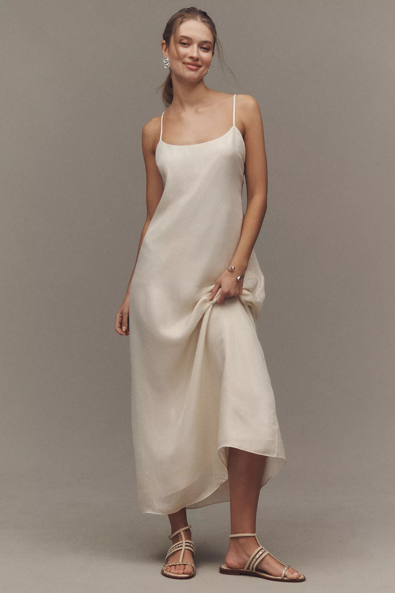 Cami NYC Luz Sleeveless Silk Blend Metallic Maxi Dress | Anthropologie (US)