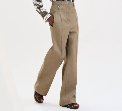 NEW Hermès SS25 Loose-Fit Pants with Leather Detail Denim Naturel/Vert - Size 38  | eBay | eBay US