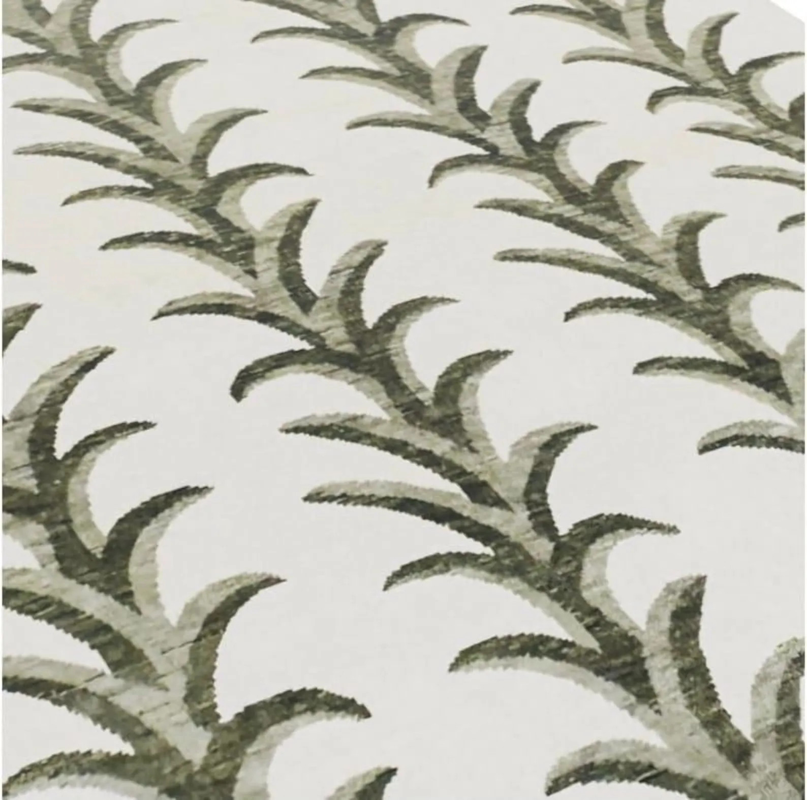 Hand-knotted Wool Oushak Rug: White & Green Leaf Design - Etsy | Etsy (US)